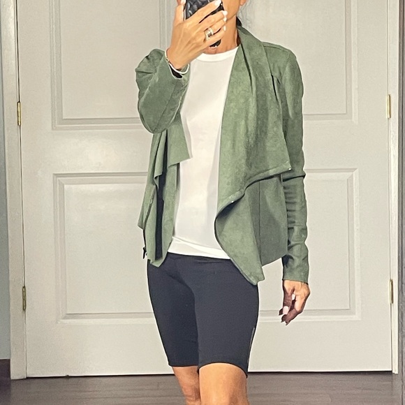 Blank NYC Jackets & Blazers - Blank NYC Green Lightweight Faux suede Moro jacket size S